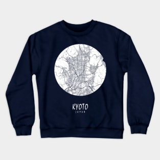 Kyoto, Japan City Map - Full Moon Crewneck Sweatshirt